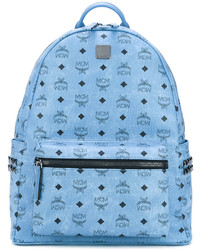 Light Blue Studded Leather Backpack