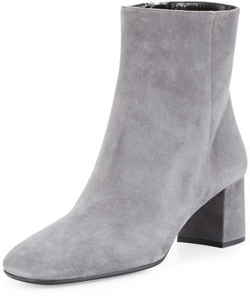 Prada Suede Square Toe 55mm Ankle Boot, $795 | Neiman Marcus | Lookastic