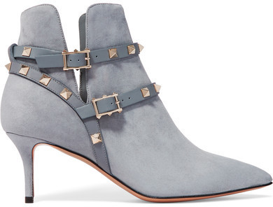 Valentino The Rockstud Leather Trimmed 