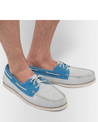 Quoddy Downeast Two Tone Suede Boat Shoes
