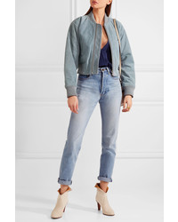 See by Chloe See By Chlo Suede Bomber Jacket Sky Blue