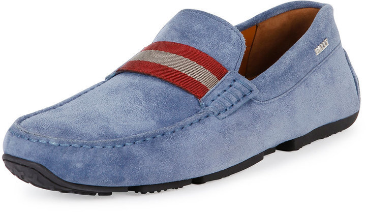 Bally Pearce Suede Driver Blue, $395 