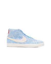Light Blue Suede High Top Sneakers