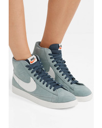 Nike Blazer Faux Suede And Leather High Top Sneakers