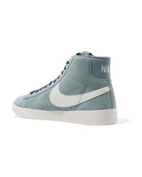 Nike Blazer Faux Suede And Leather High Top Sneakers