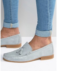 Light Blue Suede Loafers