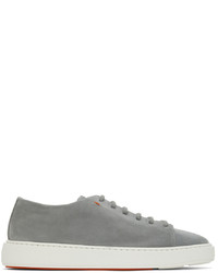 Santoni Grey Suede Sneakers