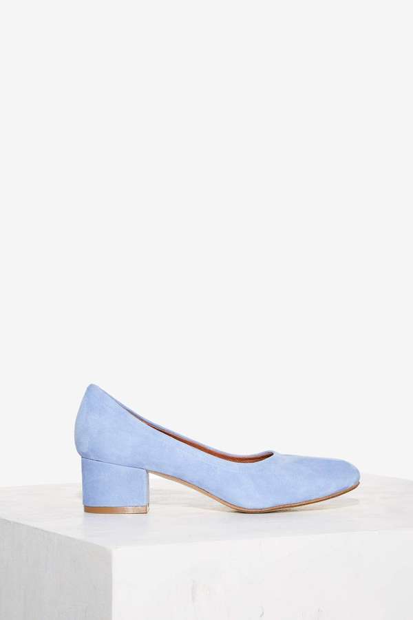 baby blue suede heels