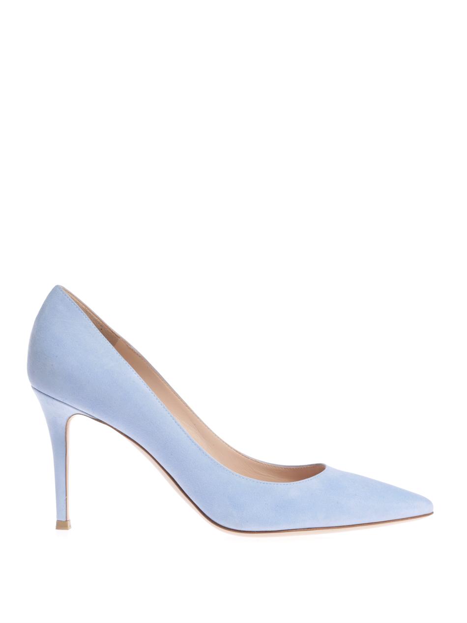 Gianvito Rossi Point Toe Suede Pumps, $364 | MATCHESFASHION.COM ...