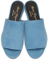 Robert Clergerie Blue Suede Gigy Sandals