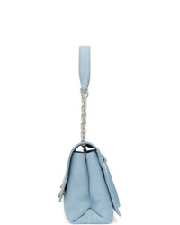 Off-White Blue Medium Soft Velour Binder Clip Bag