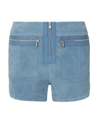 Light Blue Suede Shorts