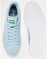 Puma Pale Blue Suede Basket Sneakers