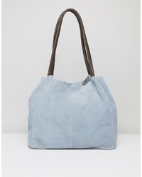 Asos Suede Unlined Shopper Bag With Wrap Handle