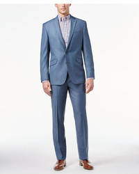 Kenneth Cole Reaction Light Blue Sharkskin Slim Fit Suit