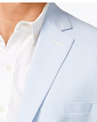 Perry Ellis Portfolio Slim Fit Light Blue Seersucker Suit