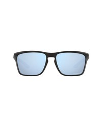 Oakley 57mm Polarized Rectangle Sunglasses In Matte Blackprizm Water At Nordstrom