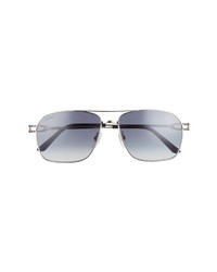 Cartier 59mm Aviator Sunglasses In Silverblue At Nordstrom