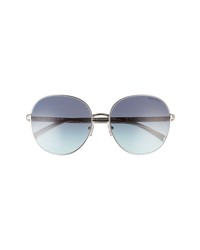 Tiffany & Co. 60mm Round Sunglasses In Silverazure Gradient Blue At Nordstrom