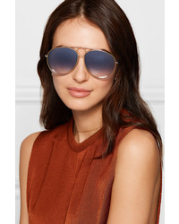 Chloé Aviator Style Gold And Silver Tone Sunglasses
