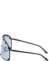 Rick Owens Black Blue Shielding Sunglasses