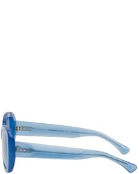 Dries Van Noten Blue Linda Farrow Edition 195 Round Sunglasses