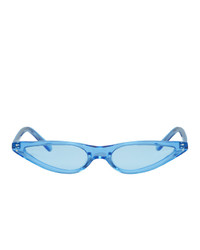 George Keburia Blue Micro Cat Eye Sunglasses