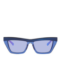 Bottega Veneta Blue Rectangular Sunglasses