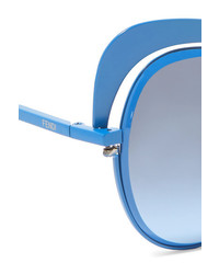 Fendi Butterfly Frame Metal Sunglasses Blue