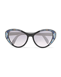 Prada Cat Eye Acetate Mirrored Sunglasses