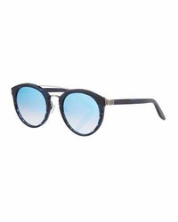 Barton Perreira Dalziel Round Universal Fit Sunglasses Midnightpewterarctic Blue
