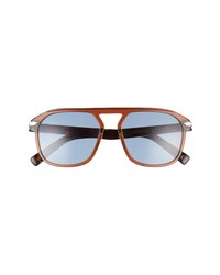 Christian Dior Dior Diorblacksuit 55mm Square Sunglasses In Shiny Light Brown Blue At Nordstrom