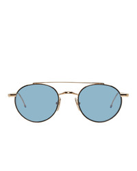 Thom Browne Gold And Black Tb 101 Sunglasses