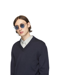 Thom Browne Gold And Navy Tb 106 Sunglasses