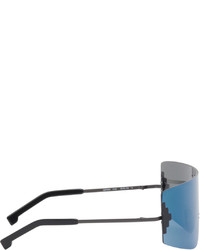 Marcelo Burlon County of Milan Gunmetal Blue Bolax Sunglasses