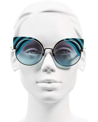 Fendi Hypnoshine 53mm Cat Eye Sunglasses Matte Turquoise