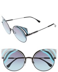 Fendi Hypnoshine 53mm Cat Eye Sunglasses Matte Turquoise