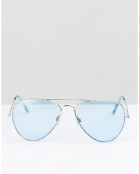 Reclaimed Vintage Inspired Aviator Sunglasses In Blue