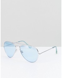 Reclaimed Vintage Inspired Aviator Sunglasses In Blue