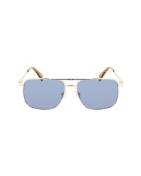 Lanvin Jl 58mm Rectangular Sunglasses In Gold Blue At Nordstrom