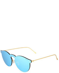Illesteva Leonard Mirrored Mask Sunglasses Sky Blue