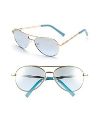 Lilly Pulitzer Amelia 57mm Aviator Sunglasses Gold Pastel Blue One Size