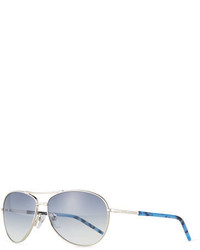 Marc Jacobs Metal Curved Brow Aviator Sunglasses