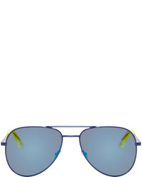 Saint Laurent Navy Sl Classic 11 Surf Aviator Sunglasses