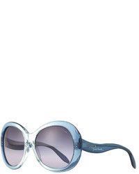 Roberto Cavalli Oversize Round Sunglasses Light Blue