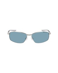 Nike Pivot 62mm Rectangular Sunglasses In Brushed Silverblue At Nordstrom