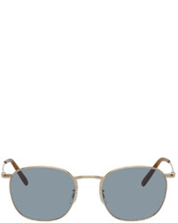 Oliver Peoples Rectangular Titanium Goldsen Sun Sunglasses
