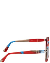 JW Anderson Red Blue Persol Edition Aviator Sunglasses