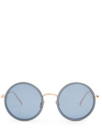 Linda Farrow Round Frame Mirrored Sunglasses