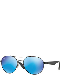 Ray-Ban Round Mirror Framed Aviator Sunglasses Blue